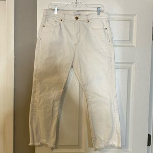 LOFT Flare Crop Jeans White